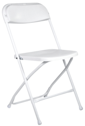 White Folding Chair (Steel-Poly Chair)