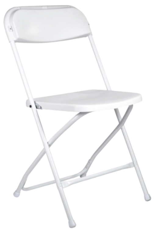 White Folding Chair (Steel-Poly Chair)