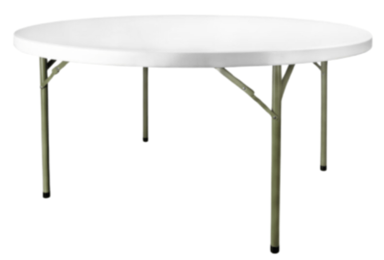 5FT (60″) Round Heavy Duty Plastic Table